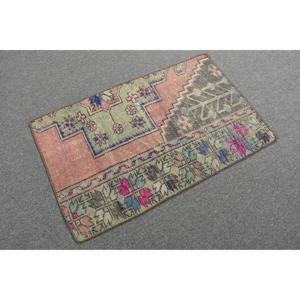 Turkish Rug, 1.9x3.1 ft Vintage Rug, <b>Red</b> Blue Bordered <b>Wool</b> Rug - Product Image 4