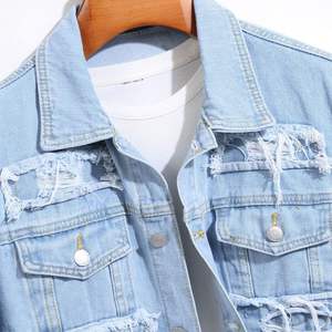 Veste en jean décontractée pour homme sur mesure, boutonnée, respirante, imperméable, 100% coton, hiver, grande taille - Product Image 4