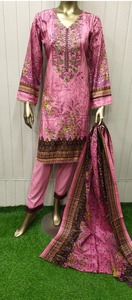 ชุดสนามหญ้าผ้าฝ้าย100% สำหรับนักออกแบบปากีสถานพิมพ์ลายขนาดใหญ่พิเศษ - Product Image 3