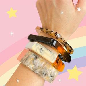 COOL Bijoux Résine Acrylique Bracelet Bracelet Exagéré Éblouissant Multicolore Large Irrégulier Carré Acrylique Bracelets pour - Product Image 2