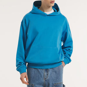 Boxy Fit hommes coton épais poids lourd pull à capuche personnalisé goutte épaule polaire surdimensionné à capuche pour l'hiver 100% français - Product Image 1