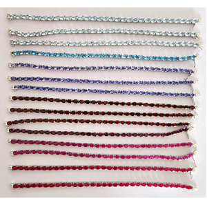 Pulseras de Plata de Ley 925 en piedras preciosas semipreciosas chapadas en rodio de color granate para regalo de fiesta o boda - Product Image 6