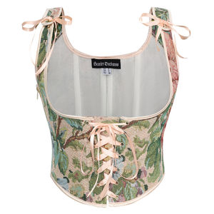 Haut corset à imprimé floral pour femmes Bustier à lacets devant sous le buste Camisole avec 11 os en plastique haut court à la mode pour l'été - Product Image 3