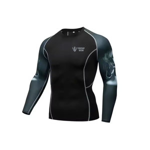 Diseñe su propio logotipo Camisas de compresión para hombres Ropa de fitness Último diseño Camisas de compresión para hombres - Product Image 3