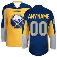 Uniforme de hockey sobre hielo de poliéster y algodón personalizado, camiseta de hockey personalizada con logotipo de patrocinador del emblema del equipo