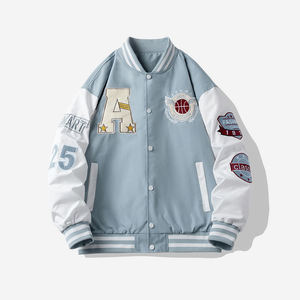 OEM Custom High Quality Men Canvas Puffer Varsity Jacket Loose Casual Plus Size <b>Stand</b> Collar Front Logo Eco-Friendly Windproof - Product Image 2