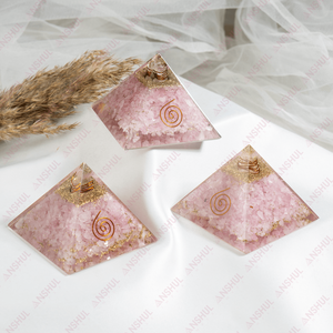 Pirámide de Cristal Tallada de Cuarzo Rosa Orgone, Piedra Preciosa Feng Shui, para Meditación y Decoración del Hogar, Venta al Por Mayor - Product Image 3