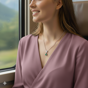 Ensemble de bijoux fins pendentif en argent à la mode classique avec zircon plaqué rhodium plaqué 4 couches pour les fêtes anniversaires et cadeaux - Product Image 6