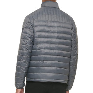 Wholesale Men's <b>Winter</b> Puffer <b>Jacket</b> Denim Fabric <b>Waterproof</b> Windproof Breathable Eco-Friendly Vintage Style Stand Custom Front - Product Image 3