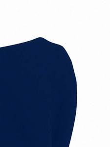 Chaquetas de Cuero Genuino Bordadas para Mujer, Estilo Universitario de Béisbol, Mezcla de Lana Azul Marino, Manga Corta en Contraste, Ropa Urbana Premium - Product Image 6