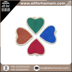 100% Natural hecho a mano Polycotton Heart Loofah Body Scrubber Eco-Certified Esponja de baño Exfoliante Cepillos de espuma para el cuidado del cuerpo - Product Image 6