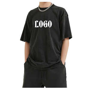 Wholesale Loose Fit <b>Men's</b> Solid Casual Knitted 100% Cotton Printed Custom Logo Blank Heavy Short Sleeve Oversized <b>T</b>-<b>Shirts</b> - Product Image 5