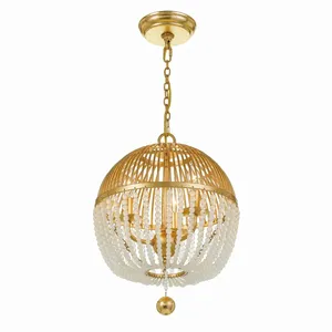 Lustre de luxo com pingente de teto LED de alta qualidade e luzes banhadas a prata da Índia, luminária pendente elegante de alta qualidade