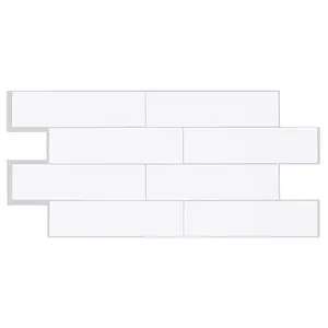 Smart Tiles SM1135G-02-QG 4 paquets de carreaux muraux adhésifs 22.5 Lx10.8 Wx0.28 épais pour chambre salon parc cour supermarché - Product Image 1