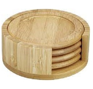 Posavasos de madera de acacia de fábrica personalizada y al por mayor, posavasos de madera de nogal, posavasos de haya para taza de té y café - Product Image 1