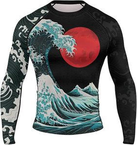 High Quality Unisex Full Sleeve Rash Guards Sublimated <b>Print</b> Breathable Design UPF50+ Quick Dry Customized Logo for Sports - Product Image 2