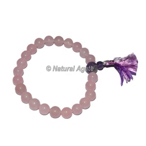 ซื้อสร้อยข้อมือโยคะโรสควอตซ์คุณภาพสูงแบบเจียระไน - พลอยธรรมชาติขายส่ง - Product Image 2