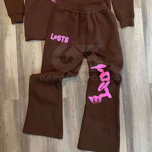 Survêtement à imprimé bouffant pour hommes à la mode avec sweat à capuche et pantalon de survêtement ensemble hommes survêtement imprimé bouffant tenue en tissu doux - Product Image 4