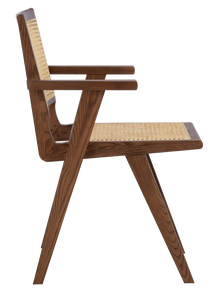 Arm Dining Chair High Quality Made of Solid Teak Wood <b>Frame</b> with Rattan Wicker Seat and Backrest for Indoor and Outdoor Use - Product Image 2