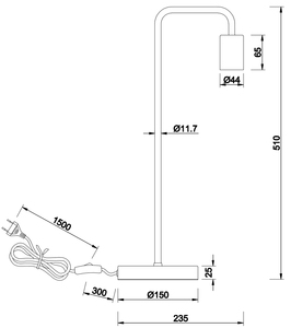 Lámpara de mesa Diallo E27 de metal blanco (Trio Lighting 508000131) - Product Image 3