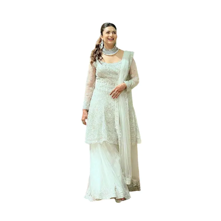 Desainer baru kualitas terbaik bordir berat kerja Georgette Pakistan dan gaya India Salwar Kameez tiga potong gaun untuk dijual