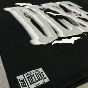 Custom DTG Printing <b>Black</b> Vintage 3D Puff Printed <b>Short</b> <b>Sleeve</b> Cropped <b>Men's</b> T-<b>Shirt</b> 280 gsm Heavyweight Oversized Fit - Product Image 5