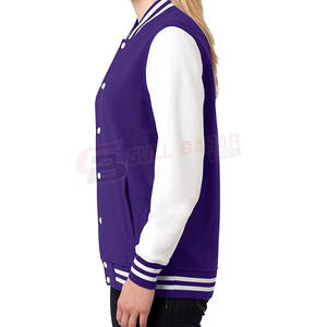 Veste universitaire légère à manches longues pour femme avec boutons pression et détails à rayures Produit fini respirant - Product Image 4