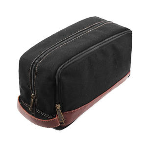 Sac de taille en toile de coton lavé trousse de toilette cosmétique de maquillage trousse de toilette de voyage - Product Image 1