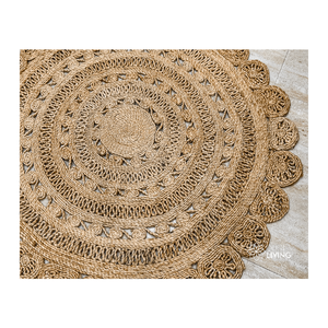 Handwoven Jute Rugs Natural Fiber Braided Carpet Durable Eco Friendly <b>Floor</b> Rugs for Living Room Bedroom Office and Home Decor - Product Image 6