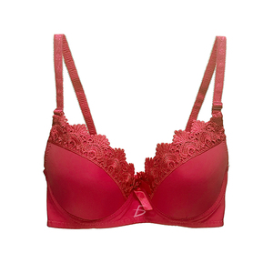 Women's Full Cup Lace Bralette Breathable and Adjustable Front Closure with Hook Fastener <b>Thin</b> <b>Wire</b> Free Push-Up Effect - Product Image 4