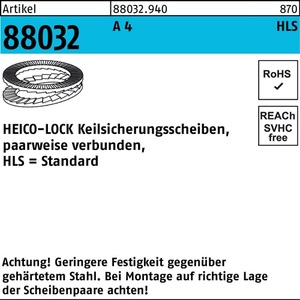 Arandela de Bloqueo Tipo Cuña R 88032 HLS-10S A4, Unida, 200 Piezas de HEICO - Product Image 1