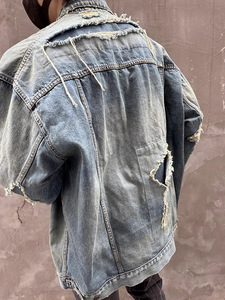 Fabricants de vêtements, veste en jean personnalisée surdimensionnée, vestes pour hommes - Product Image 3