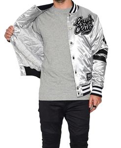 Veste bomber en satin pour homme sur mesure avec col montant imperméable et coupe-vent respirante - Product Image 1