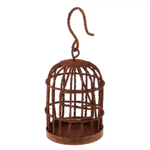Hot Selling Iron Bird Cage <b>Garden</b> Courtyard <b>Ornament</b> Flower Basket Micro Landscape Hollow Lace Cage <b>Hanging</b> Home Decoration - Product Image 1