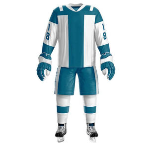 Venta al por mayor de alta calidad sublimación Jersey uniforme de hockey sobre hielo nuevo diseño camisa de hockey sobre hielo y pantalones cortos transpirables hombres hockey sobre hielo - Product Image 4