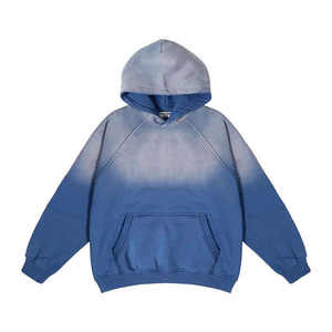 เสื้อฮู้ดผ้าฟลีซผ้าฝ้าย 100% คุณภาพสูง สไตล์วินเทจฟอกสีแบบดับเบิ้ลเลเยอร์ สำหรับผู้ชาย ผลิตตามแบบ OEM - Product Image 3