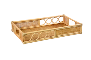 Bandeja de ratán decorativa tejida a mano para servir, bandeja cuadrada de alta calidad para el desayuno, bebidas y pasteles - Product Image 4