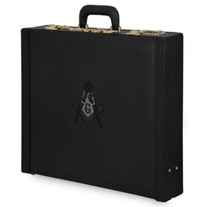 Master Mason Blue Lodge Tablier Case Machine Broderie Personnalisation Emblème noir Différentes tailles et matériaux Couleurs personnalisées - Product Image 2