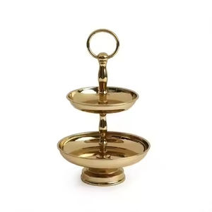 Most Selling Luxurious Design Cupcake Holder <b>for</b> <b>Sale</b> Gold Plated <b>Cake</b> <b>Stand</b> Latest Arrival Kitchenware and Tableware 2 Tier - Product Image 1