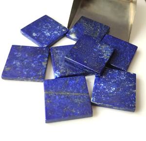 Pierre précieuse Lapis Lazuli bleu naturel en gros 4mm-40mm disque plat carré plaque de pièce de monnaie les deux côtés poli et lâche - Product Image 4