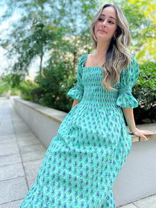 Solid Embroidered Pure Cotton Maxi <b>Dress</b> <b>Vintage</b> Breathable Elegant for Autumn Daywear Indian Block Print Colourful <b>Summer</b> - Product Image 5