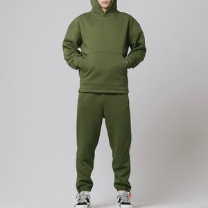 ผู้ผลิตชุดเสื้อฮู้ดดี้ทรงบ็อกซี่แบบครอปและชุดแทรคสูทสไตล์สตรีทแวร์พร้อมโลโก้สั่งทำ  แบบโอเวอร์ไซส์  ไม่มีลาย  สำหรับเล่นกีฬา - Product Image 6