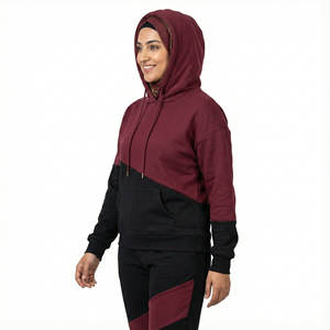 Sudaderas con Capucha de Moda Premium para Mujer, Ropa Casual Urbana, Bloques de Color, Sudadera con Capucha de Marca Personalizada, Hombros Caídos, Felpa, Precio al por Mayor - Product Image 2