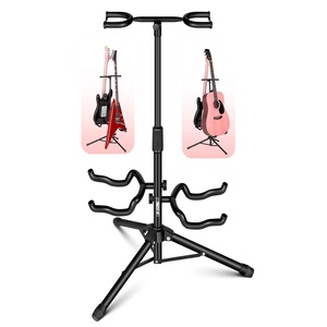 5 Core <b>Guitar</b> Stand Adjustable Double <b>Guitars</b> Stands Floor w Neck Holder for Acoustic Electric Bass - Product Image 1