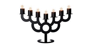 Soporte de Metal para Vela Menorah con Revestimiento de Polvo Negro Acabado Base Redonda Diseño Único Calidad Premium para Decoración del Hogar - Product Image 2