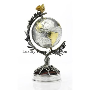 Fancy Black and Silver Color Home Decorative Rotating Globes <b>for</b> <b>Sale</b> in Lowest Price Metal Round Shape Globe <b>World</b> Map Tabletop - Product Image 2