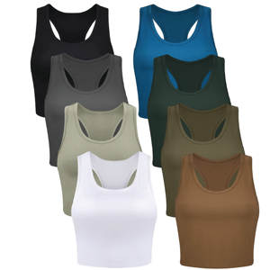 Sujetador deportivo acolchado de línea larga para mujer, camisetas sin mangas cortas para Yoga, gimnasio, venta al por mayor, precio barato, OEM, personalizado - Product Image 6