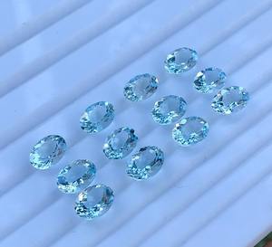 Aguamarina natural 8x6mm corte ovalado piedra preciosa semipreciosa piedra de nacimiento de Octubre tratada térmicamente para la fabricación de joyas de moda - Product Image 4