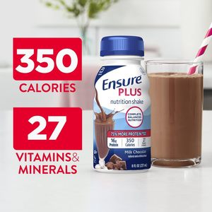 Ensure Plus Milk Chocolate Nutrition Shake |   Shake de remplacement de repas 8 fl oz - Pack de 6 - Product Image 3