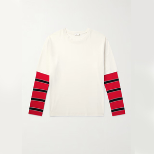 Personalización de alta calidad Bordado de peso pesado Impresión de manga larga 100% Camiseta estampada de algodón - Product Image 1